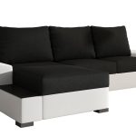 Γωνιακός καναπές Nero-Λευκό - Μαύρο-Αριστερή