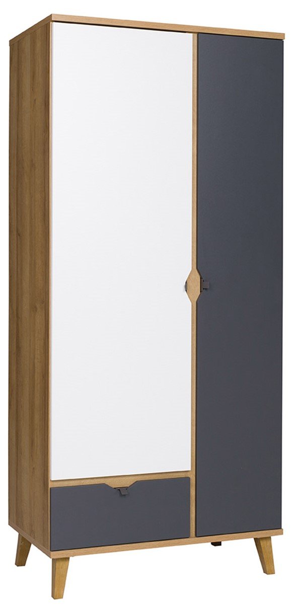 image_160638_m_sz2d1sz_2_1 Ντουλάπα Memone δίφυλλη-Φυσικό-Λευκό-Γκρι - Image 1