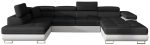 Γωνιακός καναπές Romeo-Αριστερή-Μαύρο - Λευκό