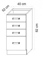 Επιδαπέδιο ντουλάπι Ellore 40D 4S-Leuko - Image 3