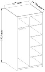 Ντουλάπα δίφυλλη Ester-Lefkas - Image 2