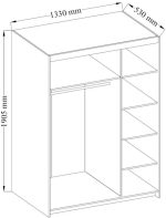 Ντουλάπα τρίφυλλη Ester-Leuko - Image 2