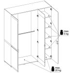 Ντουλάπα Lugano τρίφυλλη - Image 3