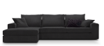 Γωνιακός καναπές Mission-Προσαρμόσιμη-230φ 145β εκ.-Μαύρο