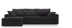 Γωνιακός καναπές Mission-Προσαρμόσιμη-250φ 165β εκ.-Μαύρο