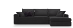 Γωνιακός καναπές Mission-Προσαρμόσιμη-250φ 165β εκ.-Μαύρο - Image 2
