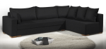 Γωνιακός καναπές Trendy-Αριστερή-285φ 185β εκ.-Μαύρο