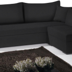 Γωνιακός καναπές Kleio-195φ 140β-Μαύρο