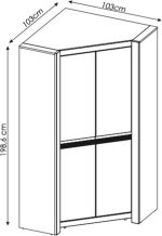 Ντουλάπα Sydney γωνιακή - Image 4