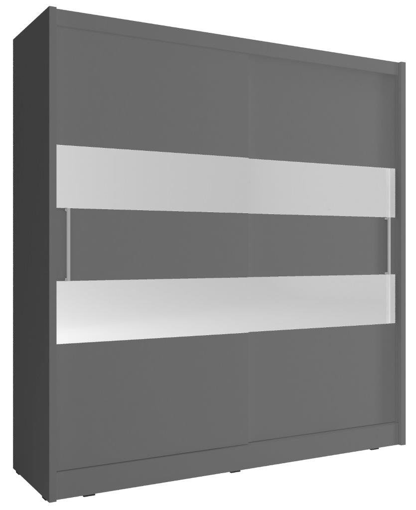 image_366718_szafa_maja_ii_grafit_grafit_1_1 Ντουλάπα Line συρόμενη-200 x 62 x 214 εκ.-Γκρι - Image 1