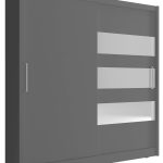 Ντουλάπα Cosmo συρόμενη-200 x 62 x 214 εκ.-Γκρι