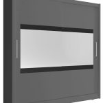 Ντουλάπα Mallory συρόμενη-200 x 62 x 214 εκ.-Γκρι