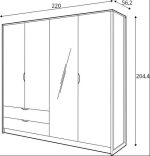 Ντουλάπα τετράφυλλη Glasgow - Image 3