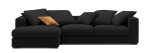 Γωνιακός καναπές Pilo-Προσαρμόσιμη-245φ 165β εκ.-Μαύρο (Star4619)