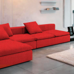 Γωνιακός καναπές Lory-280φ 135β εκ.-Κόκκινο
