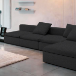 Γωνιακός καναπές Lory-280φ 135β εκ.-Μαύρο