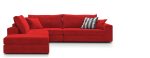 Γωνιακός καναπές Mission Plus-Προσαρμόσιμη-265φ 210β εκ.-Κόκκινο