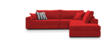 Γωνιακός καναπές Mission Plus-Προσαρμόσιμη-285φ 230β εκ.-Κόκκινο