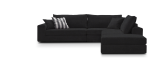 Γωνιακός καναπές Mission Plus-Προσαρμόσιμη-265φ 210β εκ.-Μαύρο