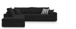 Γωνιακός καναπές Mission Plus-Προσαρμόσιμη-285φ 230β εκ.-Μαύρο