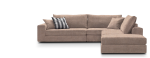 Γωνιακός καναπές Mission Plus-Προσαρμόσιμη-265φ 210β εκ.-Μπεζ