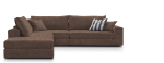 Γωνιακός καναπές Mission Plus-Προσαρμόσιμη-265φ 210β εκ.-Σοκολατί