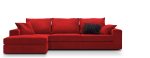 Γωνιακός καναπές Mission-Προσαρμόσιμη-230φ 145β εκ.-Κόκκινο