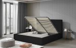 Επενδυμένο κρεβάτι Dobrik-180 x 200-Μαύρο-Με μηχανισμό ανύψωσης - Image 3