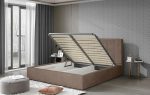Επενδυμένο κρεβάτι Dobrik-180 x 200-Καφέ-Με μηχανισμό ανύψωσης - Image 3