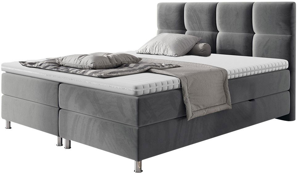 no.bg Επενδυμένο κρεβάτι Dave-Gkri-180 x 200 - Image 1