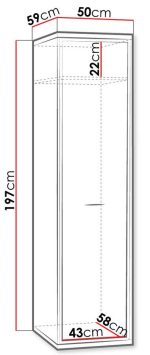 Ντουλάπα Mediolan AT02 μονόφυλλη - Image 3