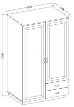 Ντουλάπα δίφυλλη Yvette 2D2S - Image 3