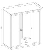 Ντουλάπα τρίφυλλη Yvette 3D2S - Image 3