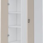 Γκαρνταρόμπα δίφυλλη Riddle 2D με ράγα-Λευκό-Sand