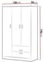 Ντουλάπα Nico τρίφυλλη - Image 3