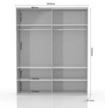 Ντουλάπα συρόμενη Giallo 180 με καθρέπτη - Image 2