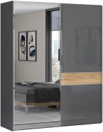 Ντουλάπα συρόμενη δίφυλλη Agate 180 με καθρέπτη