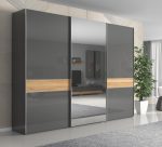 Ντουλάπα συρόμενη τρίφυλλη Agate 280 με καθρέπτη - Image 5