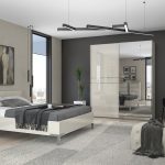 Ντουλάπα συρόμενη δίφυλλη Realm 180 με καθρέπτη-Μπεζ - Image 2