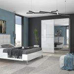 Ντουλάπα συρόμενη δίφυλλη Realm 180 με καθρέπτη-Λευκό - Image 2