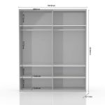 Ντουλάπα συρόμενη δίφυλλη Realm 180 με καθρέπτη-Λευκό - Image 4