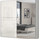 Ντουλάπα συρόμενη δίφυλλη Realm 230 με καθρέπτη-Μπεζ