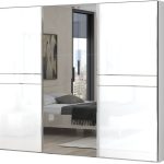 Ντουλάπα συρόμενη τρίφυλλη Realm 280 με καθρέπτη-Λευκό