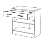 Πάγκος κουζίνας με συρτάρι και δίφυλλο ντουλάπι Remi-80,1φ 60β 85ψ εκ. - Image 2