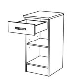 Ντουλάπι επιδαπέδιο μονόφυλλο με συρτάρι Remi-40,1φ 60β 85ψ εκ.