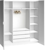 Ντουλάπα 4 You τετράφυλλη-Λευκό-180 x 57 x 206 εκ. - Image 2