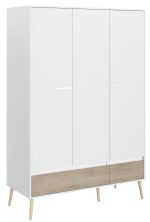 Ντουλάπα τρίφυλλη Randers-Φυσικό-Λευκό