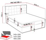Επενδυμένο κρεβάτι Malmo Box-Mple-140 x 200 - Image 3
