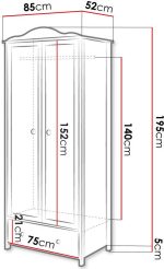 Ντουλάπα Luna δίφυλλη - Image 3