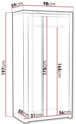 Ντουλάπα Livinio L1 δίφυλλη - Image 3